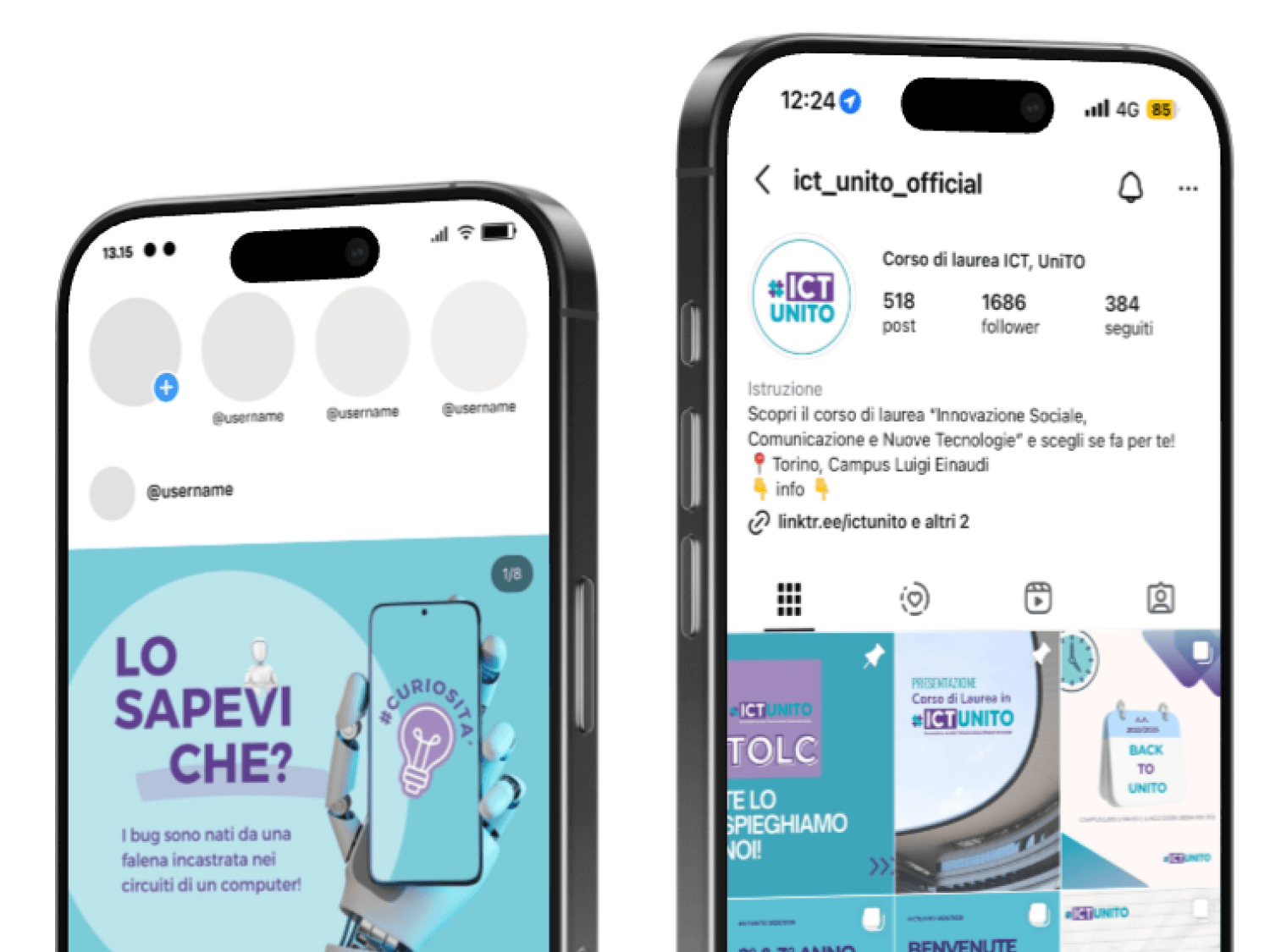 Mockup social media di ICTUnito