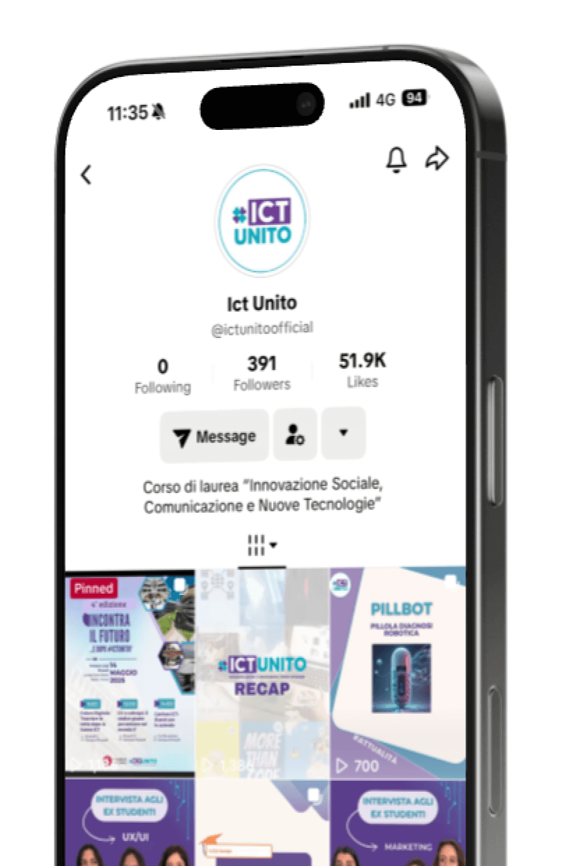 Mockup canale tiktok ICTUnito