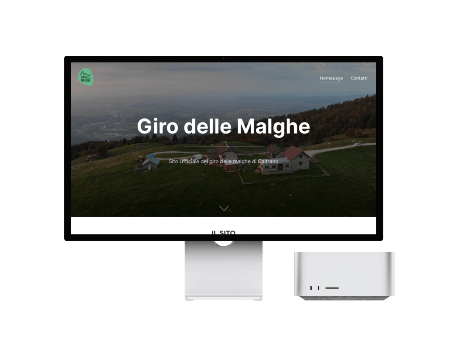 Mockup progetto Giro delle malghe realizzato con wordpress